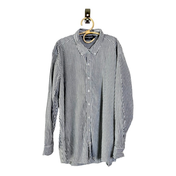 Norma Kamali Tops - Revolve Norma Kamali Oversized Striped Boyfriend Button Up Grey/White Womens XL